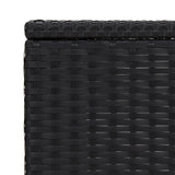C Table Black 40x35x60 cm Poly Rattan - Rear View