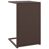 C Table Brown 40x35x60 cm Poly Rattan - Front View