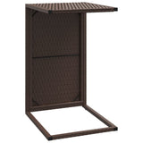 C Table Brown 40x35x60 cm Poly Rattan - 45-Degree Angle
