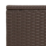 C Table Brown 40x35x60 cm Poly Rattan - Rear View