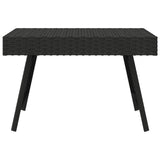 Foldable Side Table Black 60x40x38 cm Poly Rattan - Side View