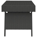 Foldable Side Table Black 60x40x38 cm Poly Rattan