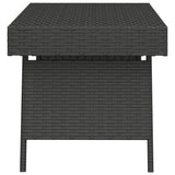 Foldable Side Table Black 60x40x38 cm Poly Rattan - Top-Down View