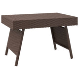 Foldable Side Table Brown 60x40x38 cm Poly Rattan - Front View
