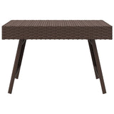 Foldable Side Table Brown 60x40x38 cm Poly Rattan - Side View