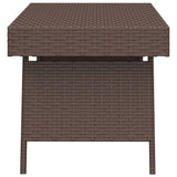 Foldable Side Table Brown 60x40x38 cm Poly Rattan - Top-Down View