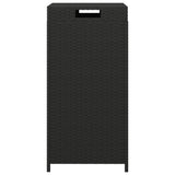 Trash Bin Black 40x40x80 cm Poly Rattan - Side View