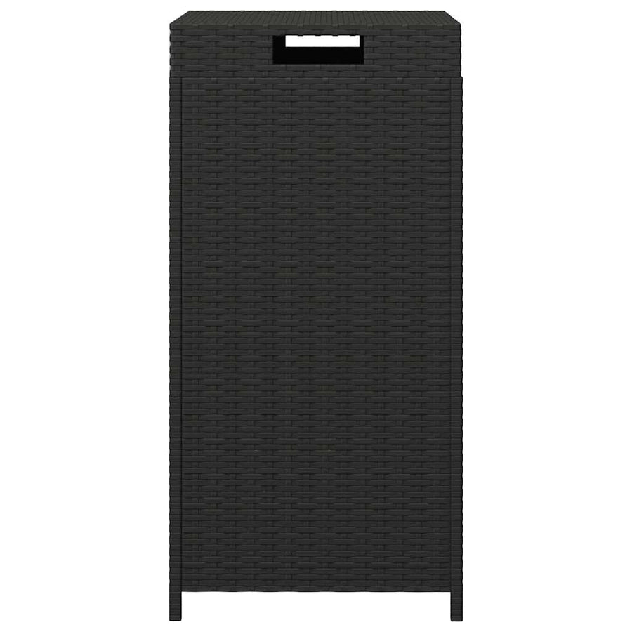 Trash Bin Black 40x40x80 cm Poly Rattan