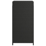 Trash Bin Black 40x40x80 cm Poly Rattan