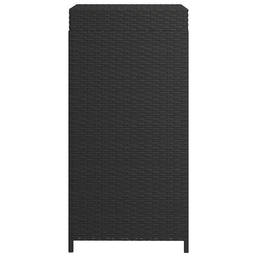 Trash Bin Black 40x40x80 cm Poly Rattan