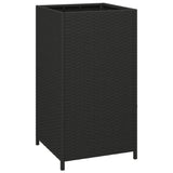 Trash Bin Black 40x40x80 cm Poly Rattan - 45-Degree Angle
