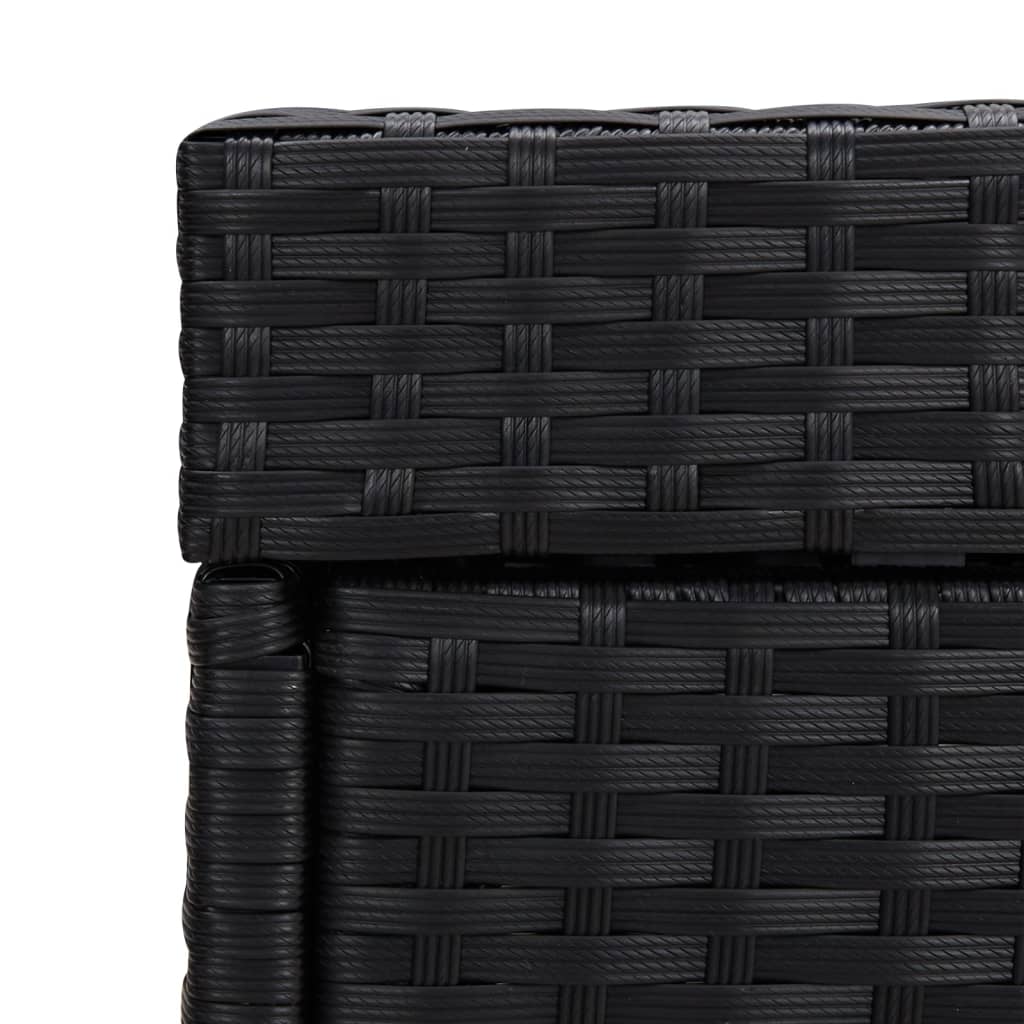 Trash Bin Black 40x40x80 cm Poly Rattan