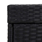 Trash Bin Black 40x40x80 cm Poly Rattan