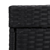 Trash Bin Black 40x40x80 cm Poly Rattan - Rear View