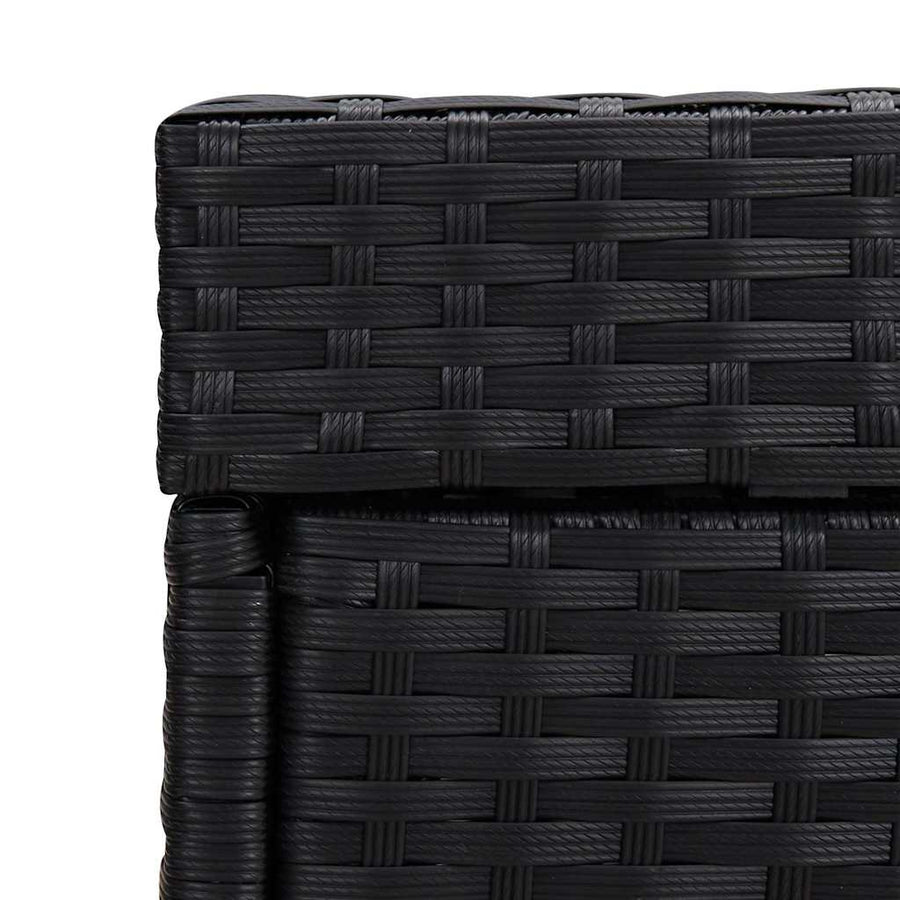 Trash Bin Black 40x40x80 cm Poly Rattan