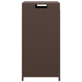 Trash Bin Brown 40x40x80 cm Poly Rattan - Side View