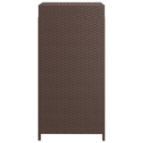Trash Bin Brown 40x40x80 cm Poly Rattan - Top-Down View