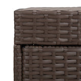 Trash Bin Brown 40x40x80 cm Poly Rattan - Rear View