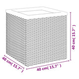 Planter Black 40x40x40 cm Poly Rattan