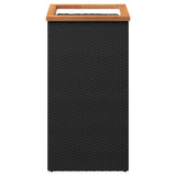 Planter Black 40x40x80 cm Poly Rattan