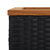Planter Black 80x40x40 cm Poly Rattan - Top-Down View