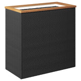 Planter Black 80x40x80 cm Poly Rattan
