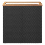 Planter Black 80x40x80 cm Poly Rattan - Side View