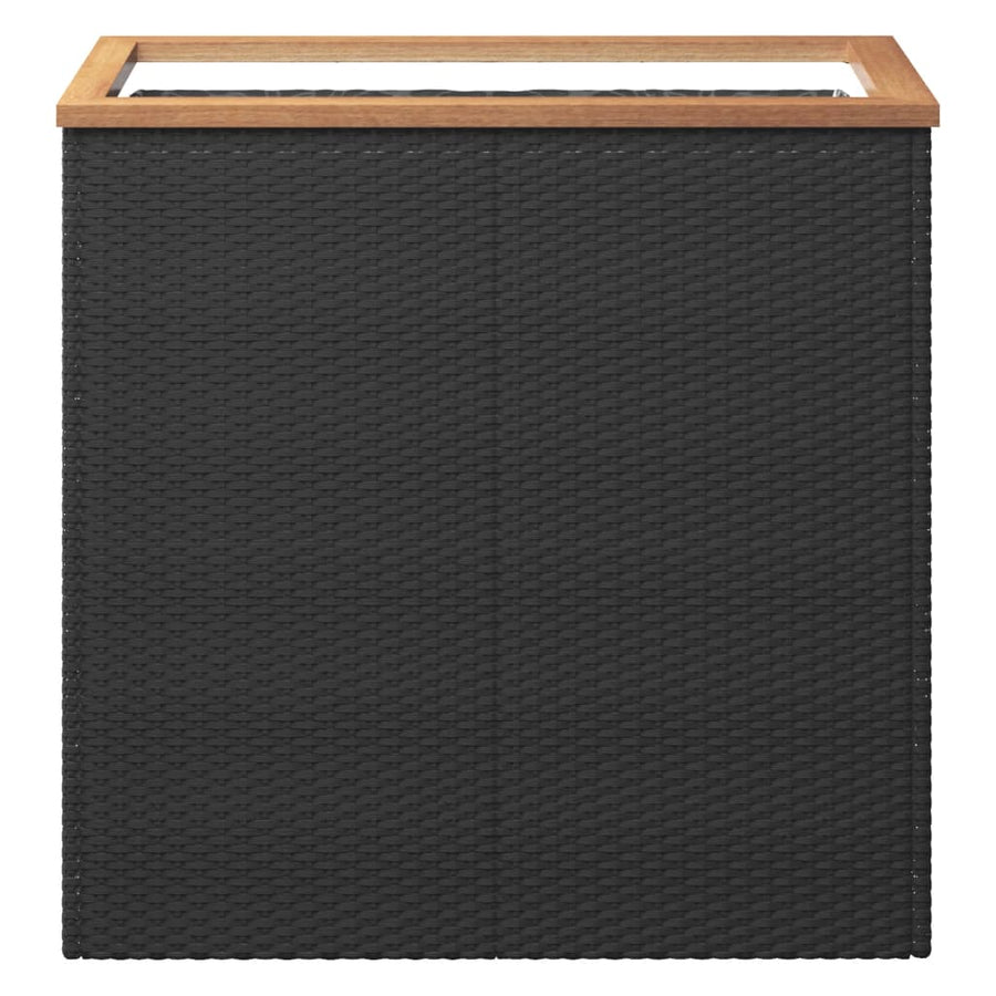 Planter Black 80x40x80 cm Poly Rattan