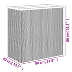 Planter Black 80x40x80 cm Poly Rattan