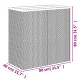 Planter Black 80x40x80 cm Poly Rattan - 45-Degree Angle