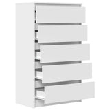 Drawer Cabinet White 60x36x103 cm Engineered Wood - Close-Up Angle