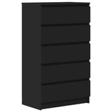 Drawer Cabinet Black 60x36x103 cm Engineered Wood - Front View