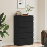 Drawer Cabinet Black 60x36x103 cm Engineered Wood - Side View