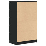 Drawer Cabinet Black 60x36x103 cm Engineered Wood - Rear View