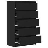 Drawer Cabinet Black 60x36x103 cm Engineered Wood - Close-Up Angle