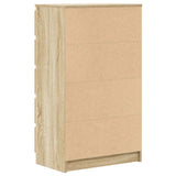 Drawer Cabinet Sonoma Oak 60x36x103 cm Engineered Wood - Rear View
