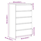 Drawer Cabinet Sonoma Oak 60x36x103 cm Engineered Wood - Extra Image