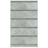 Drawer Cabinet Concrete Grey 60x36x103 cm Engineered Wood - Top-Down View