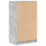 Drawer Cabinet Concrete Grey 60x36x103 cm Engineered Wood - Rear View