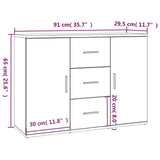 Sideboard White 91x29.5x65 cm Engineered Wood