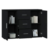 Sideboard Black 91x29.5x65 cm Engineered Wood - Top-Down View