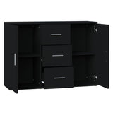 Sideboard Black 91x29.5x65 cm Engineered Wood - 45-Degree Angle