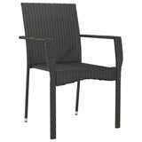 Garden Chairs with Cushions 2 pcs Poly Rattan Black - Top-Down View