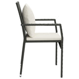Garden Chairs with Cushions 2 pcs Poly Rattan Black