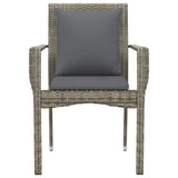 Garden Chairs with Cushions 2 pcs Poly Rattan Grey - 45-Degree Angle