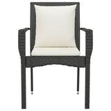 Garden Chairs with Cushions 4 pcs Poly Rattan Black - 45-Degree Angle