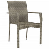 Garden Chairs with Cushions 4 pcs Poly Rattan Grey - Side View
