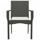Garden Chairs with Cushions 2 pcs Poly Rattan Black - 45-Degree Angle