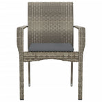 Garden Chairs with Cushions 2 pcs Poly Rattan Grey