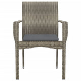 Garden Chairs with Cushions 2 pcs Poly Rattan Grey - 45-Degree Angle
